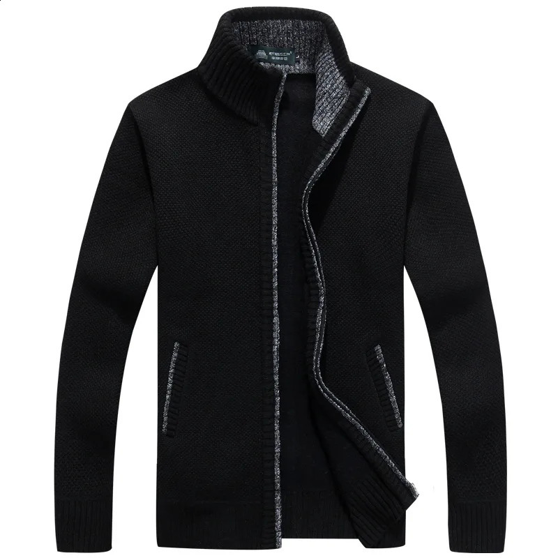 Autumn Winter Mens Sweater Coat Faux Fur Wool Sweater Jackets Men Zipper Knitted Thick Coat Warm Casual Knitwear Cardigan 251020