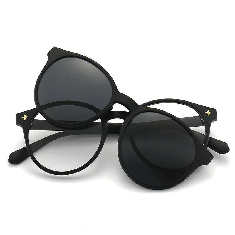 6 In 1 Custom Men Women Polarized Optical Magnetic Sunglasses Clip Magnet Clip on Sunglasses Polaroid Clip on Sun Glasses FrameT251024