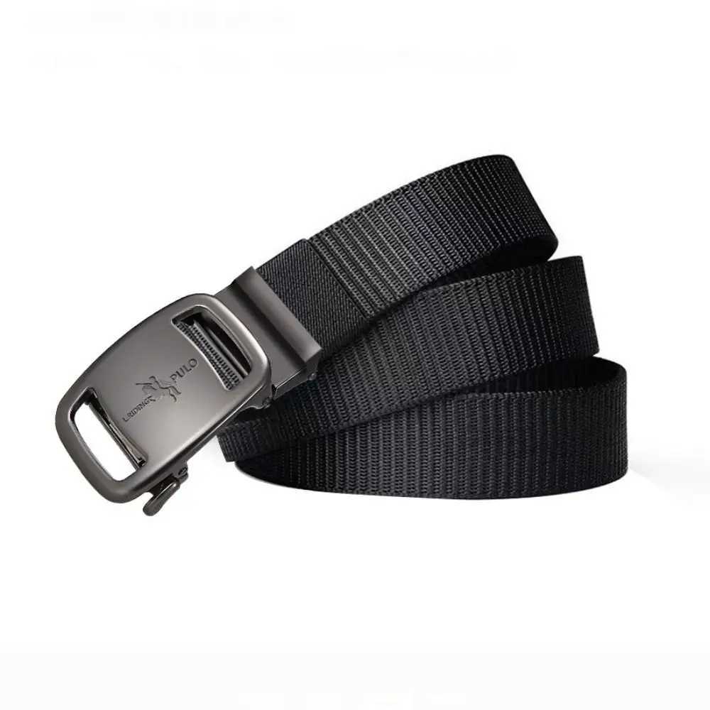 Casual Simple Wild Style Trendy Jeans Belt Men Business Luxury Brand Quality Canvas Belt Black Automatic Buckle Belt W251024