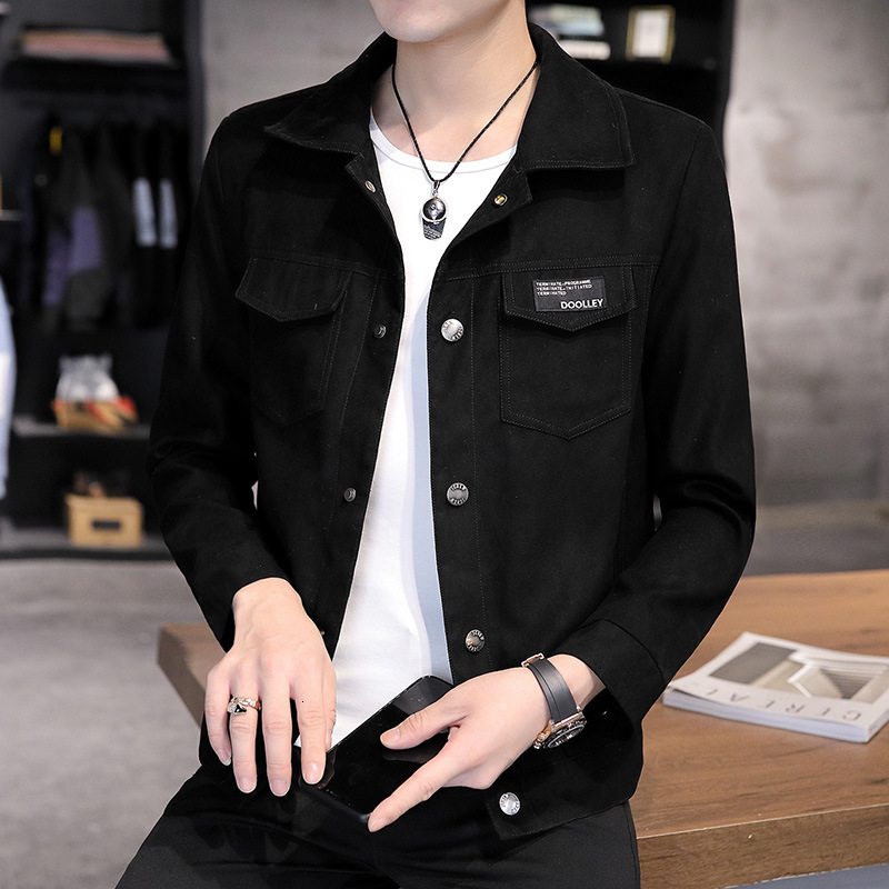Stylish Men's Jacket Spring Autumn New Designer Hoodie Jacket Tracksuit Men Polo Veste Coat Workwear Jacket Denim Top Trendy Casual Turn-down Col