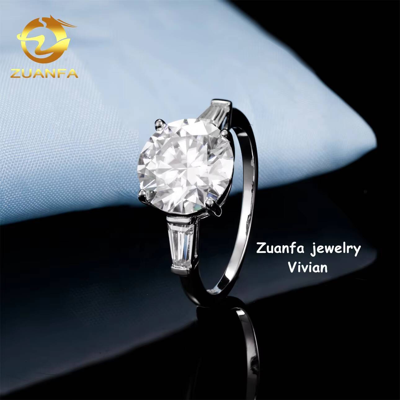 Silver 925 D Color VVS Moissanite Diamond Fashion Pass Diamond Tester GRA Certification Luxury Women Wedding Rings