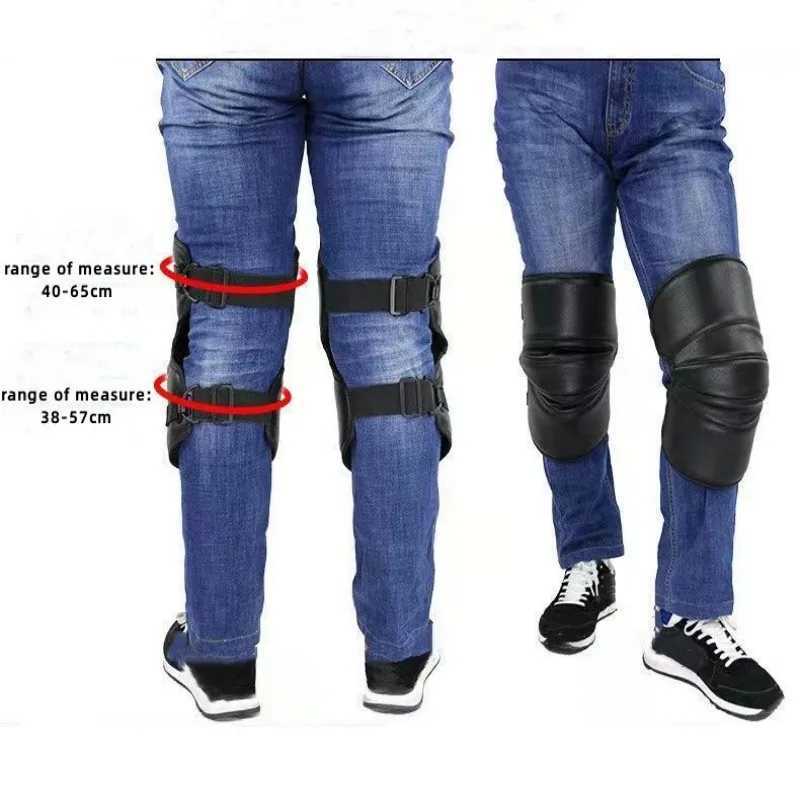 Waterproof Motorbike Riding Knee Pads PU Leather Motorcycle Warm Kneepad Windproof Winter Outdoor Knee Protective GuardW251024
