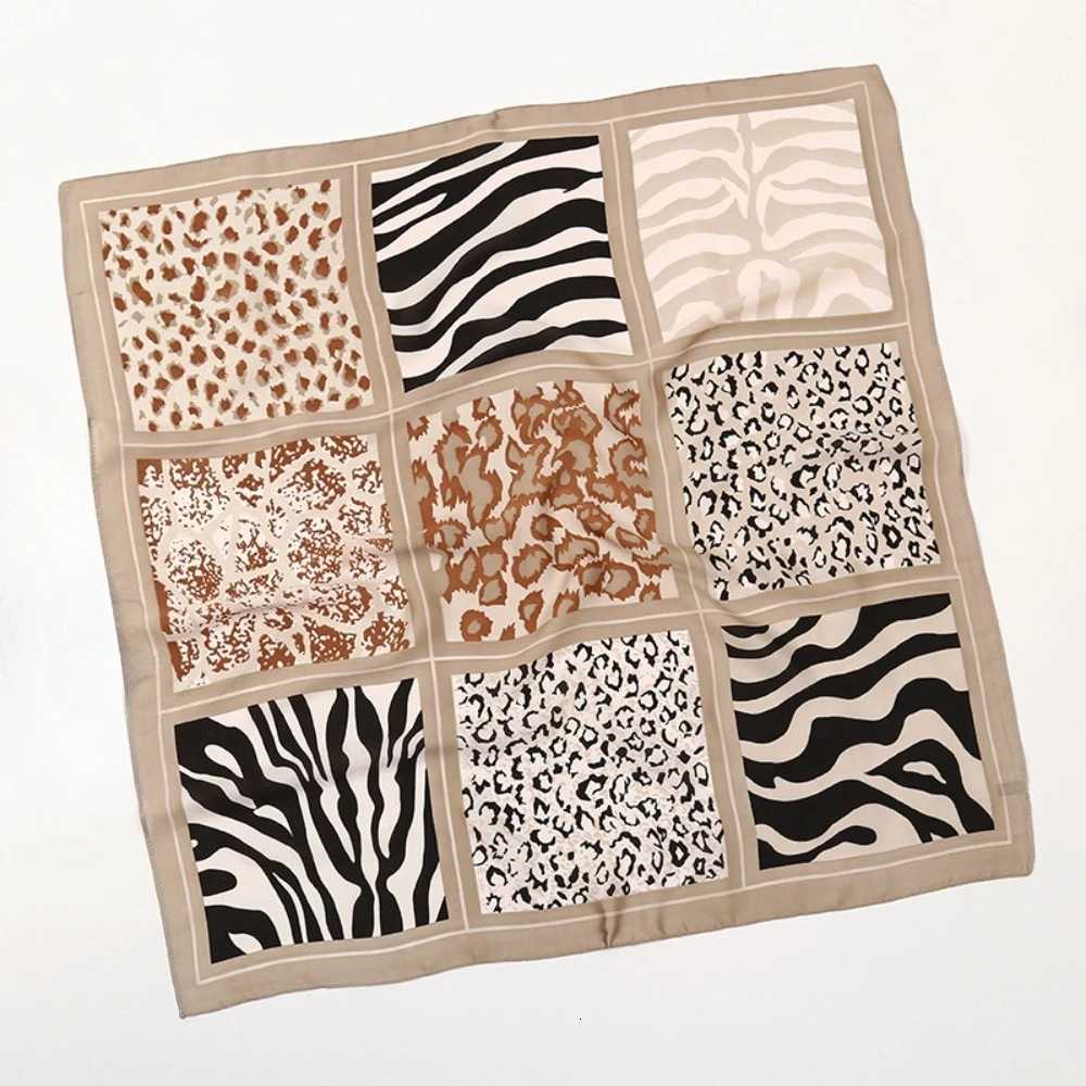 Ninegrid Leopard Print Scarf Men Wen Autumn Winter Imitation Silk Scarf Clothes Bags Accories Scarfs Shl scarf Y251024