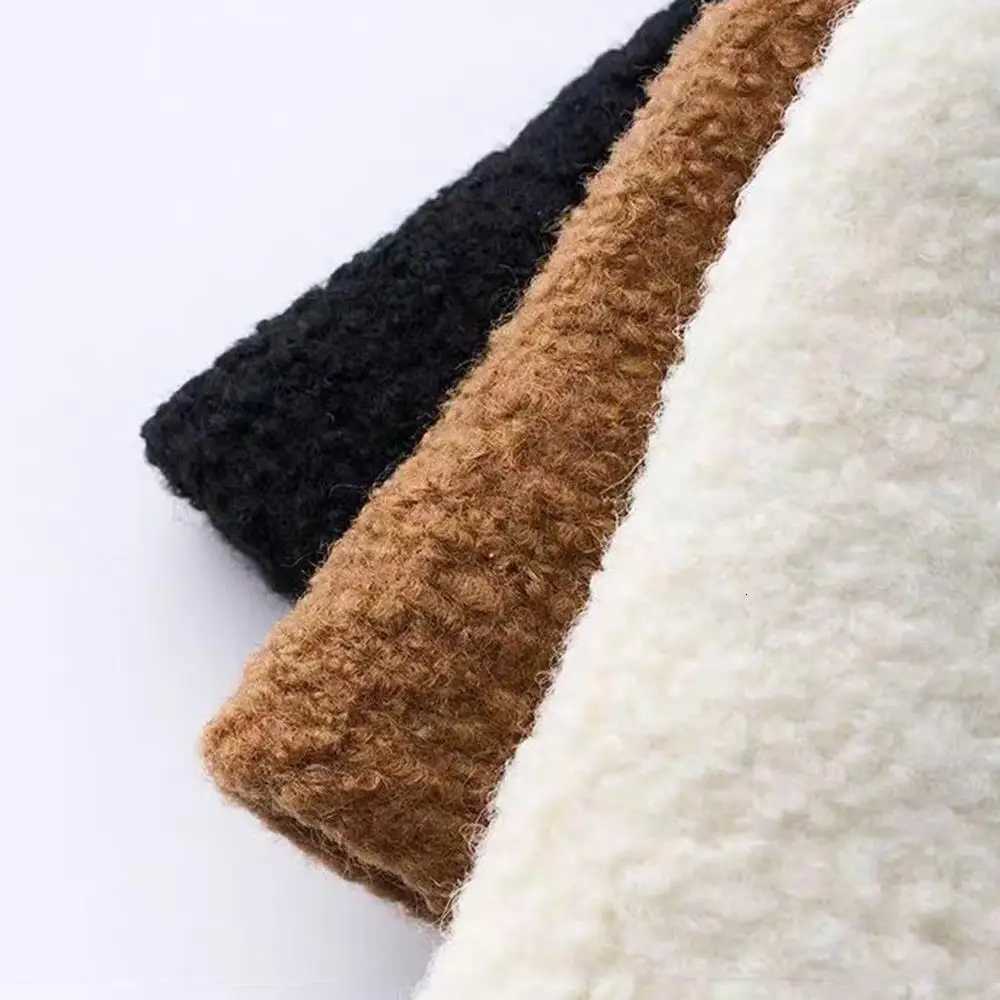 Women Autumn Winter Fleece Fisherman Hat Solid Color Warm Thickened Plush Bucket Hat Mongolian Hats Outdoor Coldproof Beanie CapL251024
