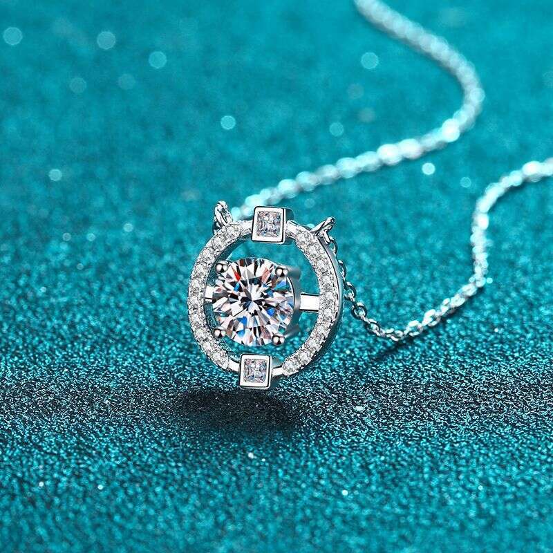 DHCollections-- XDY Sterling Sier Simple Moissanite Necklace for Women Ins Korean Fashion Pendant TikTok Accessories