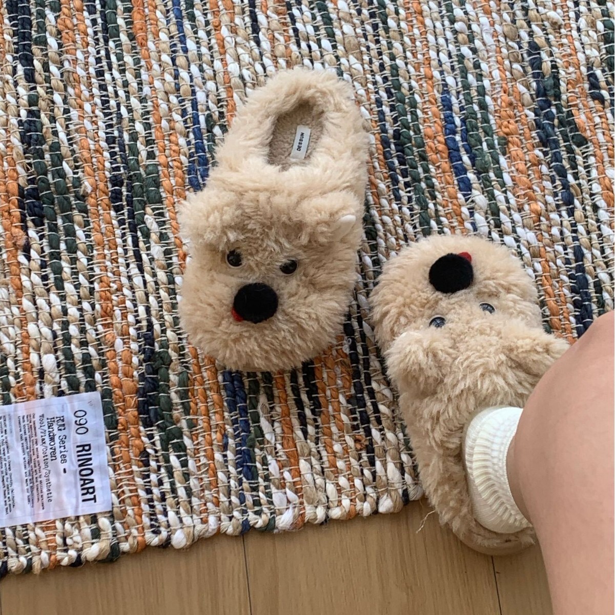 Luminous shoes, thick fur slippers for autumn and winter, fashionable and trendy shoes for winter, can be worn, warm slippers, casual children's 