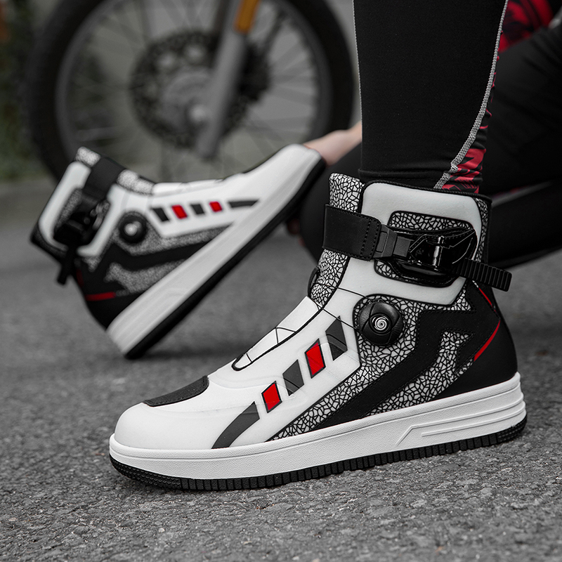 Unisex Motorcycle Riding Shoes Four Seasons Offroad Short Boots for Racing & Travel Non-Slip Wear-Resistant with Reinforced Protective Design Essentia