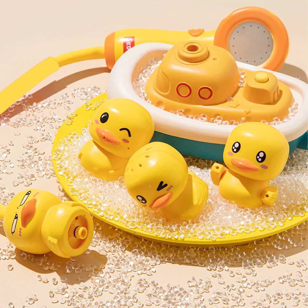 Toddler Toys Gifts Baby Bath Toys Cute Duck Electric Water Spray Bathroom Bathing Toys Kids Bath And Shower Bathtubs Interactive J251023