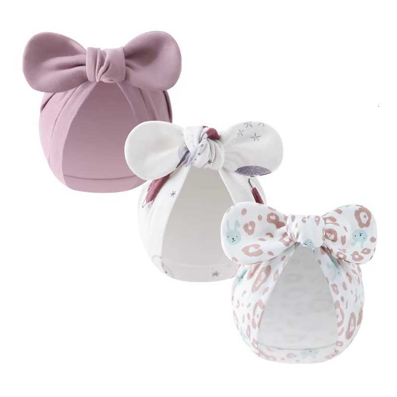 3Pcs Baby Beanie Hats Cotton Bunny Ears Newborn Turban Hat for Girls Boys Infant Bonnet Toddler Cap Newborn Gift 018ML251024