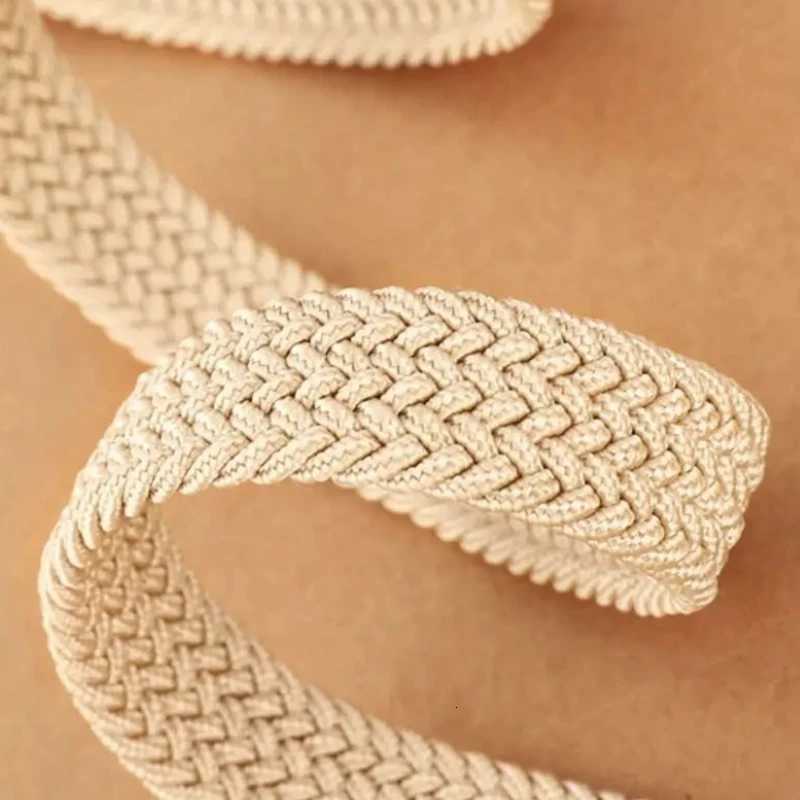 Casual Elastic Waist Belt Adjustable Canvas Woven Strap with Alloy Pin Buckle NoHole Stretch Design for Men and Women W251024