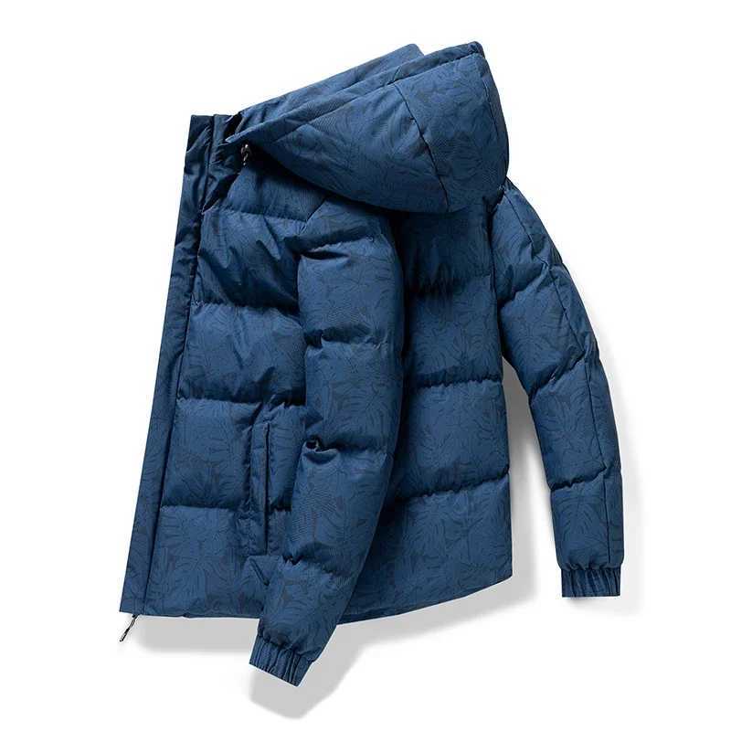 New Mens 3D Floral Print Parka Coat Winter Cotton Padded Jacket Men Hooded Warm Camouflage Thickened Down Cotton Padded Jackets Z251024
