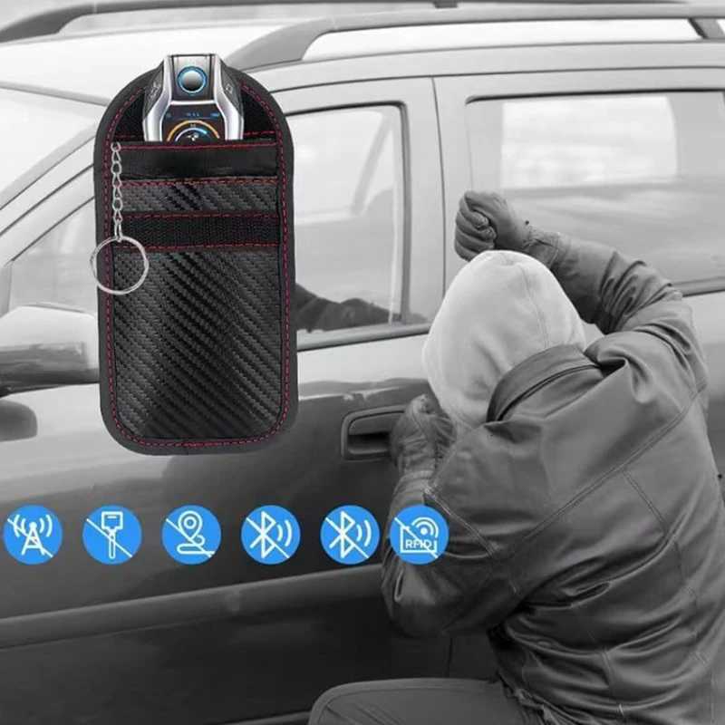 Car Rfid Signal Blocking Bag Cover Signal Blocker Case Faraday Cage Pouch For Keyless Car Keys Radiation Protection Z251023