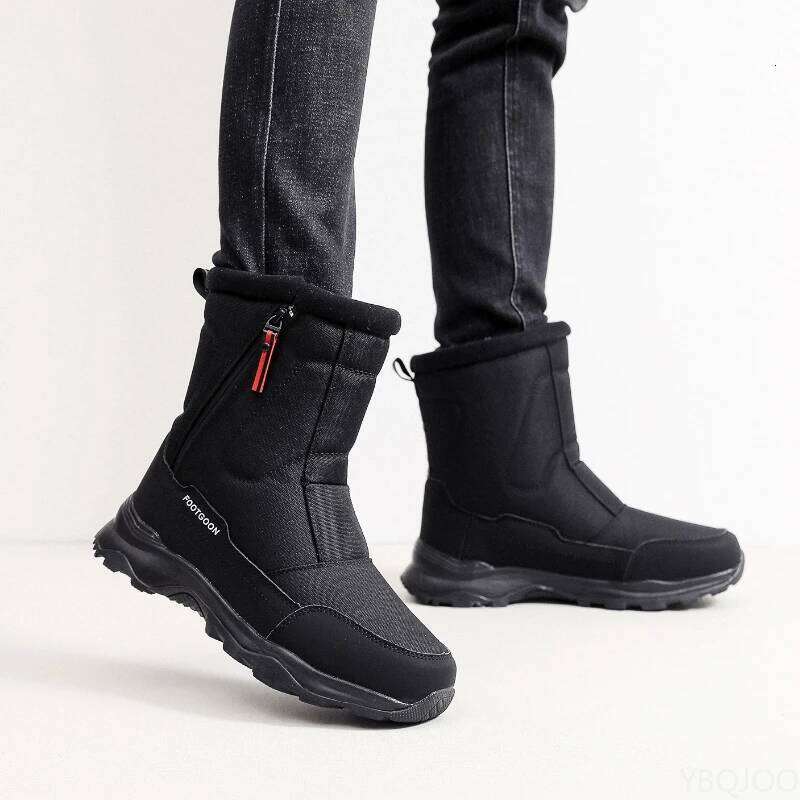 Warm Snow Boots Men For Winter Outdoor Fashion Simple Comfortable Anti Slip Wear-Resistant Cotton Shoes