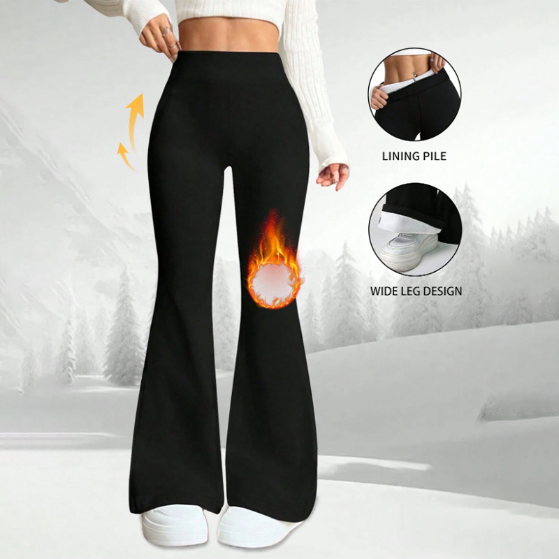 Autumn and winter pants high waisted bottoming pants to lift the buttocks and belly yoga pants sports and fitness nine minute flared pants