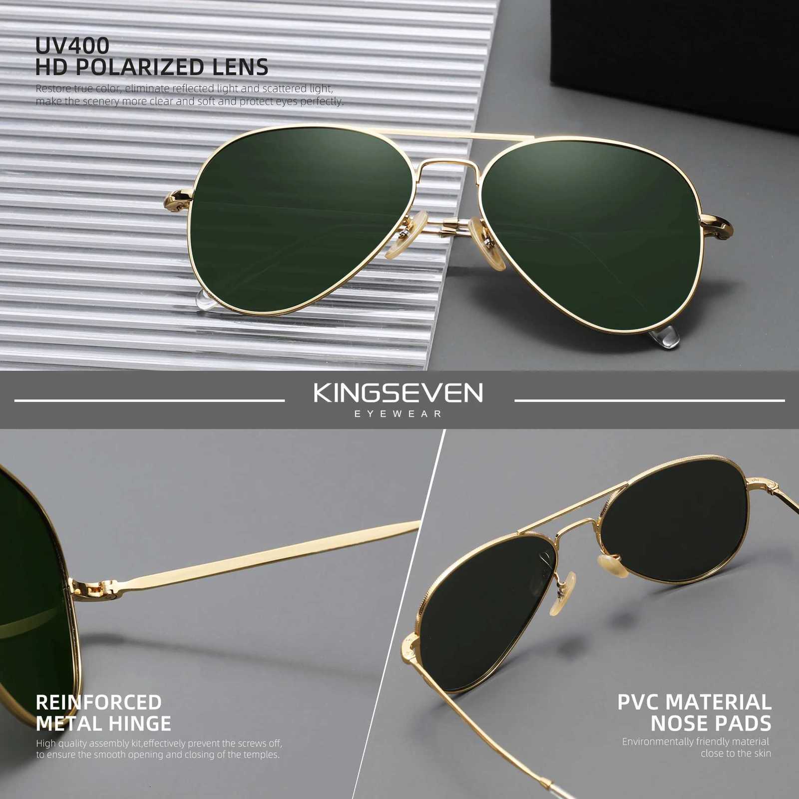 KINGSEVEN Pilot Sunglasses Polarized Men Fashion Alloy Thin Frame Glasses Driving Summer Luxury Brand Women Eyewear UV400T251024