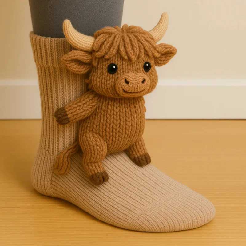 3D Knitted Animal Socks Cute Cozy Fuzzy Thick Warm Crew With 3D Ears For Women Teens Kids Home Winter Holiday Gift Christmas J251024