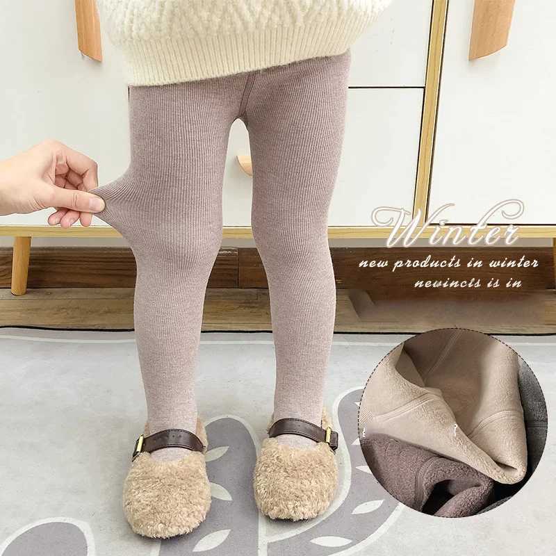 MILANCEL Kids Leggings Fur Lining Girls Tights Skinny Warm Fleece Leggings kids PantsT251024