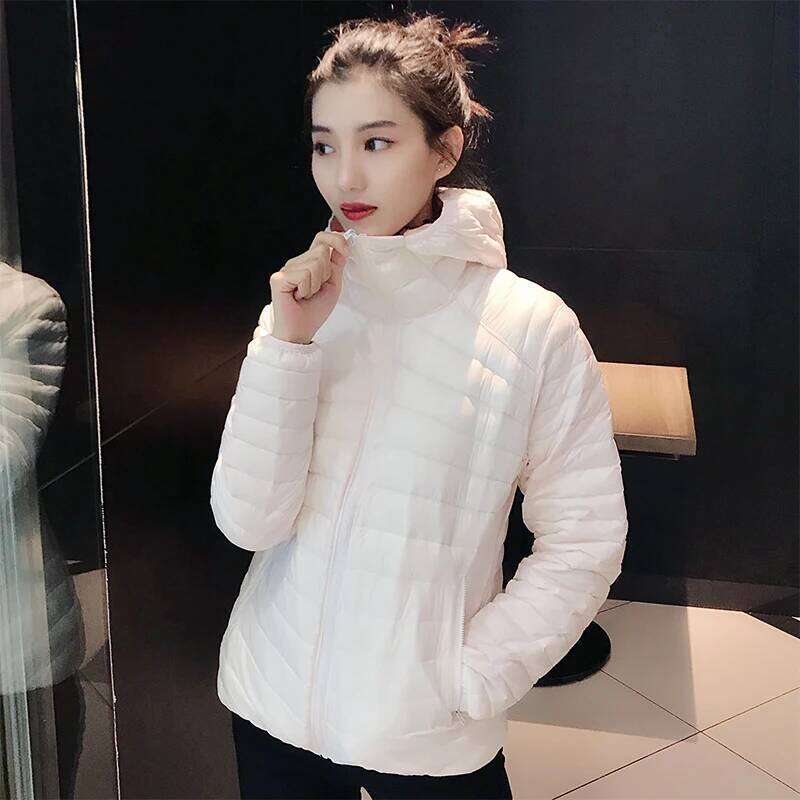 NEW Brand Women Double Side Ultra Light 90% White Duck Down Jacket Hooded Windbreakers Reversible Lightweight Warm Coats Designer Women