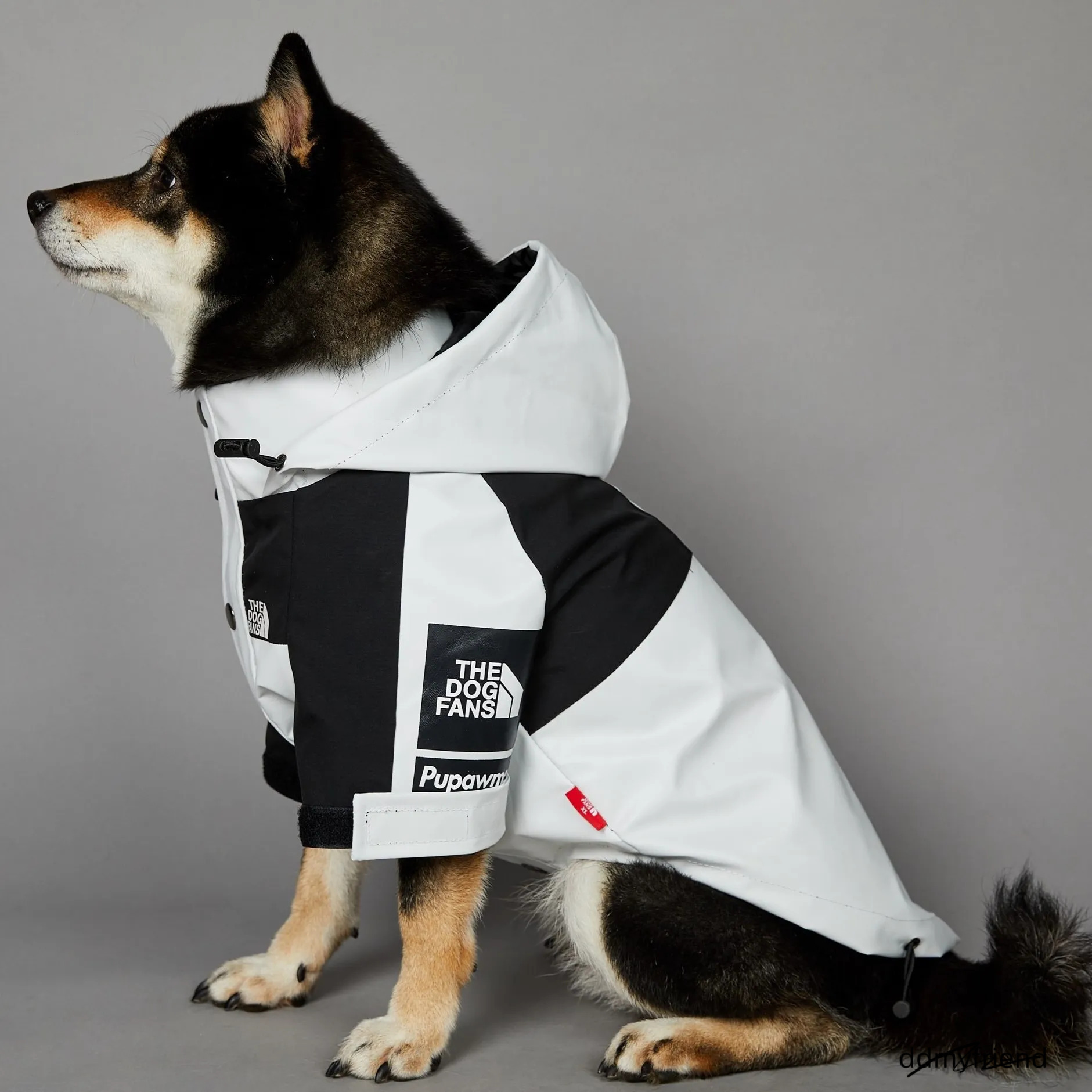 Autumn Winter Coat, Waterproof Dog With Leash Hole, Windproof Warm Outdoor Jacket Adjustable Hood Zipper Closure For Small To Large Dogs White XXXL A3