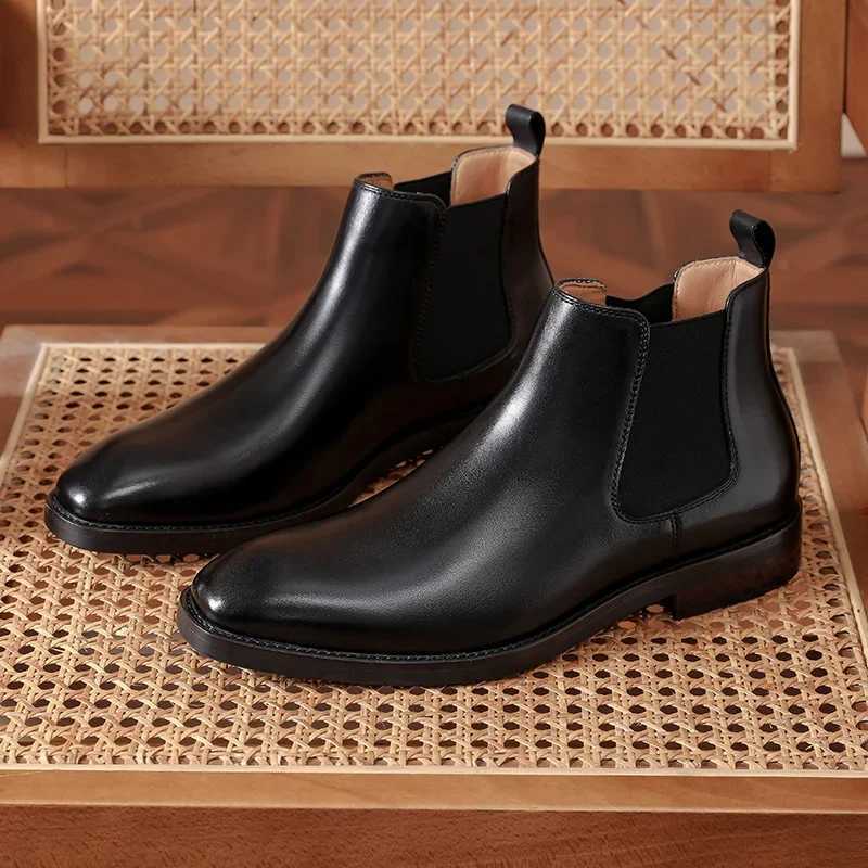 Golden Sapling Formal Chelsea Boots for Men Handmade Genuine Leather Shoes Casual Business Shoes British Style Male Ankle Boot W251024