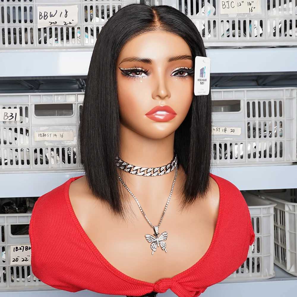 250 PreBleached Knots Precut Lace Bob Wigs Glueless 10inch 64 Lace Wigs Double Drawn Vietnamese Human Hair Wigs Preplucked W251023