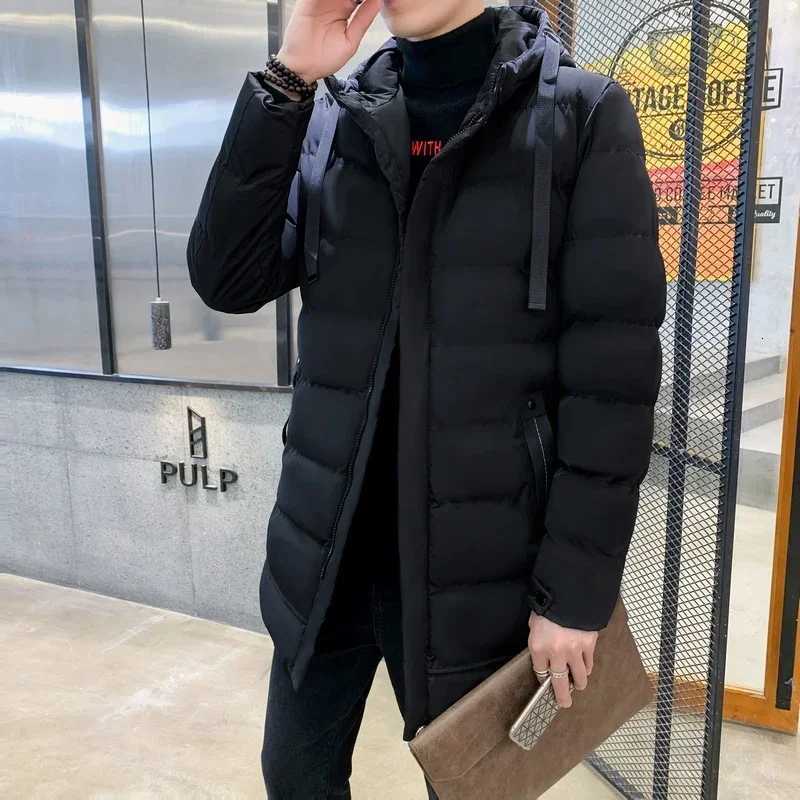 Winter Solid Color Mens Clothing Men Warm Puffer Parkas Cotton Outerwear Windbreak Hooded Parkas Winter Padded Thick Parkas Z251024