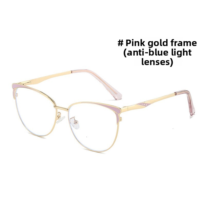 New Blue Light Blocking Versatile Cat Eye Frame Fashion Ins Personality Trendy Women's Special No Makeup Glasses