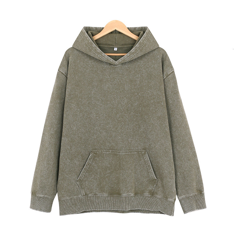 Custom Processing Cross-border 400g Heavy Designer Hoodie Jacket Tracksuit Men Polo Veste Coat Washed Hoodie Jacket Loose Wax-dyed Unisex Drop Shoulde