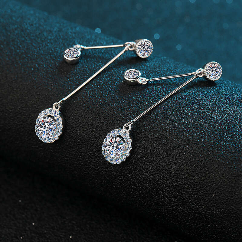 DHCollections-- S Sier for Women Moissanite Simulated 2020 New Style Earrings Personality Versatile Straight