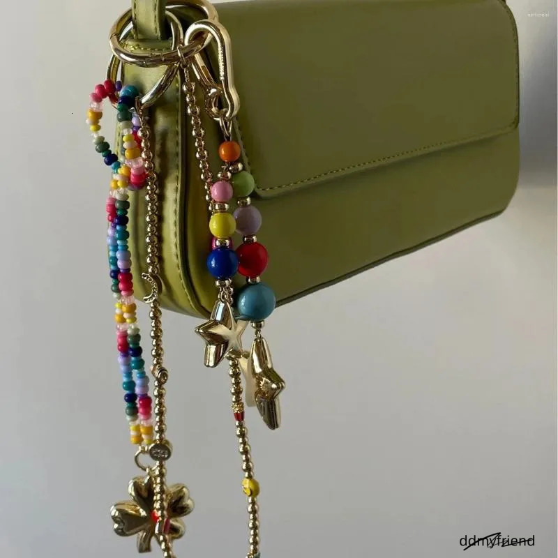 Colorful Hand Woven Keychain: Bohemian Bag Hanging Pendant With Bead Accents, DIY Accessories Ddmyfriend