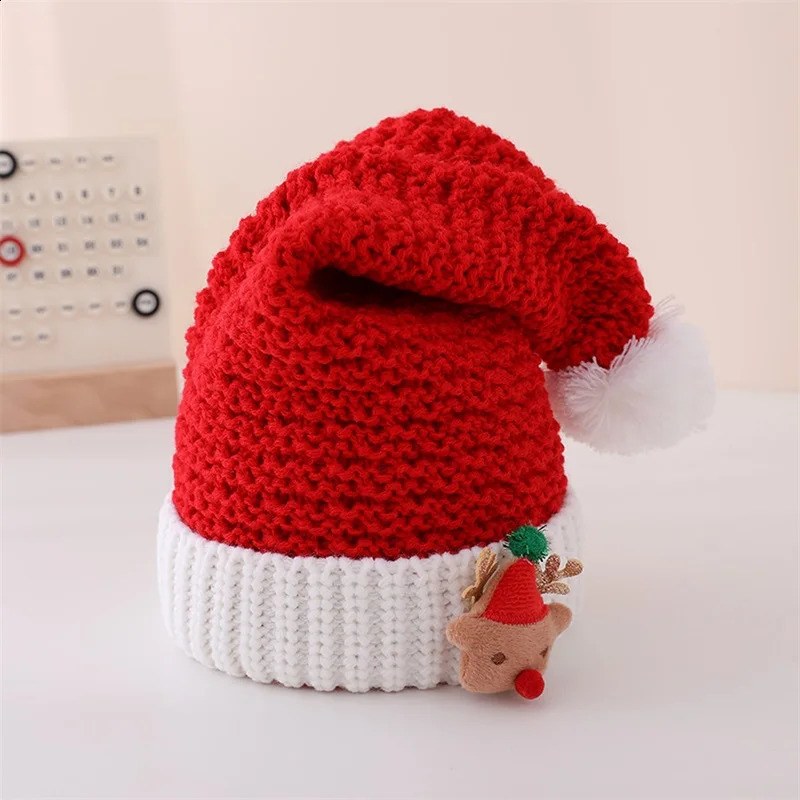 ren s Green Knit Christmas Hat Winter Cozy Reindeer Snowflake Hat for Holiday Celebration Party 251023