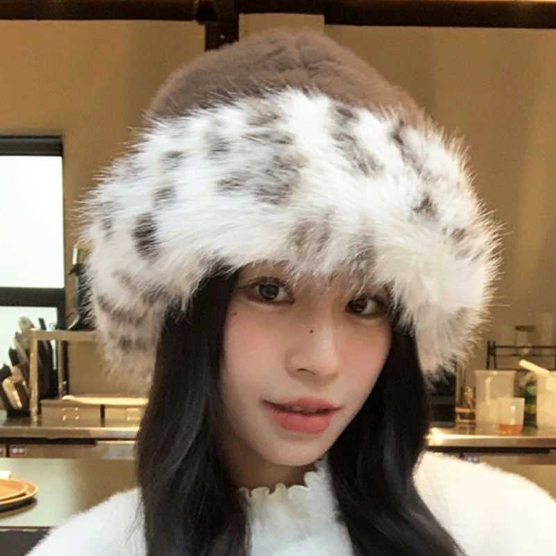 Warm Winter Plush Mongolian Hat Women Fur Bucket Cap Riding Thicken Fluffy Brimless Comfortable Fashion Outdoor Casual Soft HatL251024