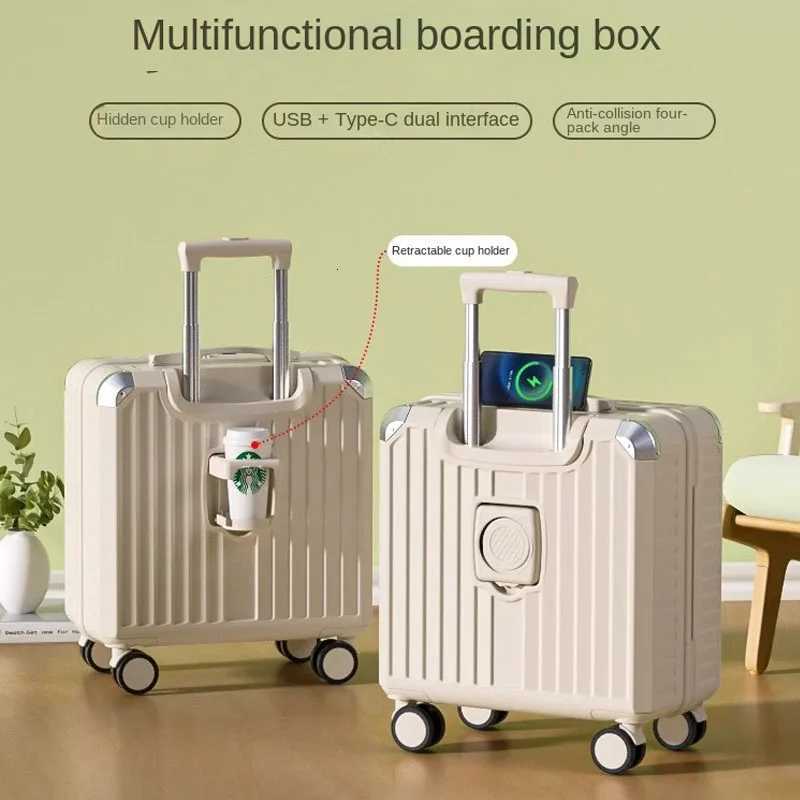 Multifunctional CarryOn Suitcase 1820 inch Cabin Bag Trolley Case Travel Suitcase Password Box USBTypeC Charging PortW251024