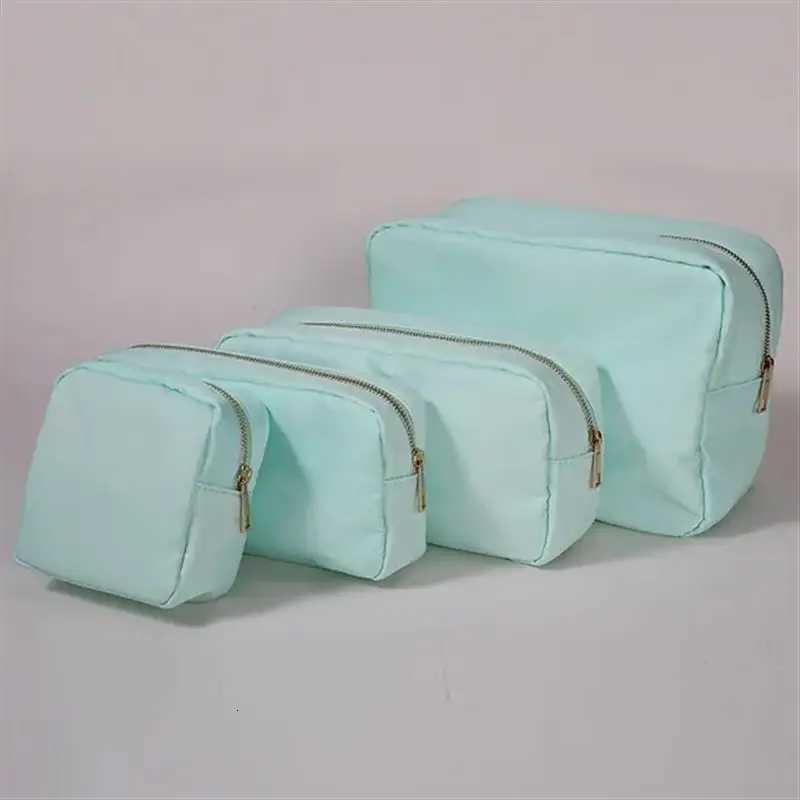 Stock 17 Colors Waterproof Nylon Pouch Large Cosmetic Bag Zipper Toiletries Organizer Bag Women Girls Gift Makeup BagT251024