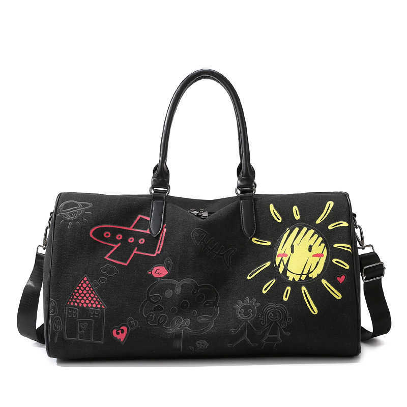 Personalized Travel Bag Trendy Stylish Storage Bag Business Trip Outdoor Travel Bag Casual Large Capacity Handheld Crossbody Graffiti Bag