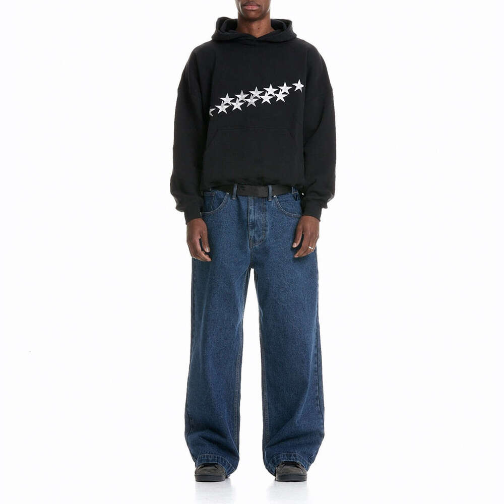 Y2K Spring New Star Letter Embroidery Street Trend Hoodie Loose Unisex Pullover Sweatshirt