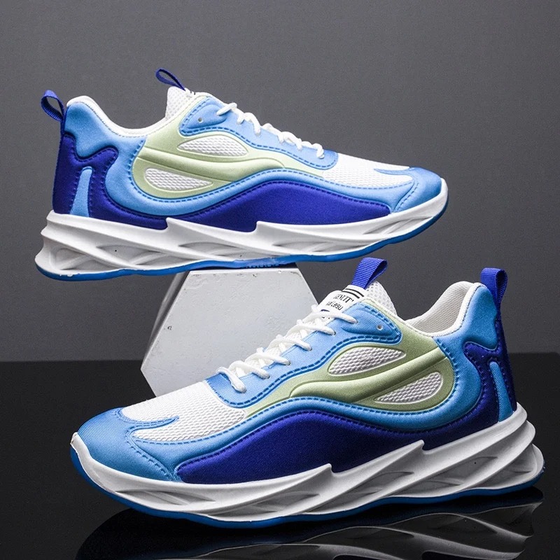 New Trendy Men's Sports Shoes Cushion Running Sneakers Outdoor Leisure Walking Jogging Trainers Soft Sole Breathable Footwear Sports Shoes with B