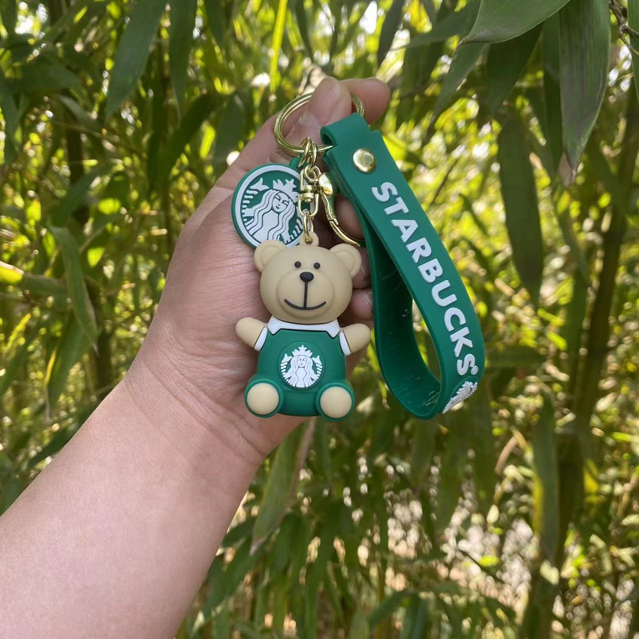 Milk Tea Cup Bear Series Epoxy Resin Doll Keychain Car & Backpack Key Charm Wholesale for Accessory Stores