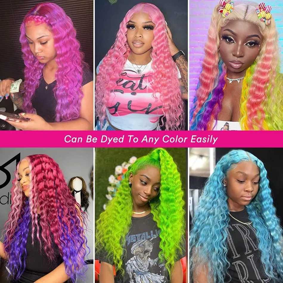 Deep Wave 13X6 Hd Lace Front Human Hair Wig Blonde 613 100 Human Hair 250 Density 38 Inch Wigs Pre Plucked Brazilian Hair Wigs W251023