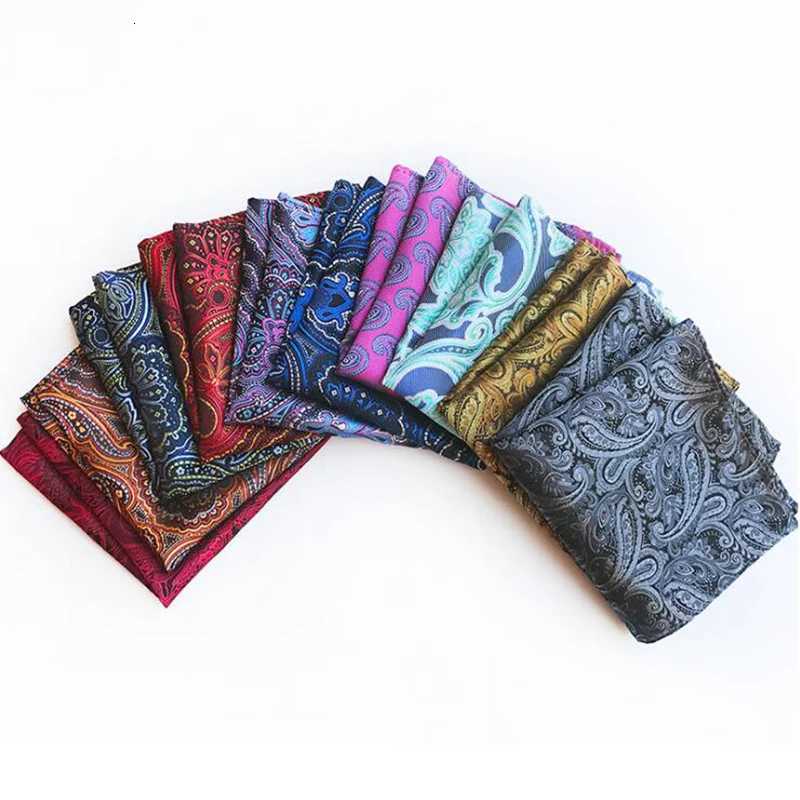 Luxury 25cm 25cm Mens Handkerchief Fashion Pocket Square Paisely ral For Men Hanky For Wedding Party Chest Towel Y251024