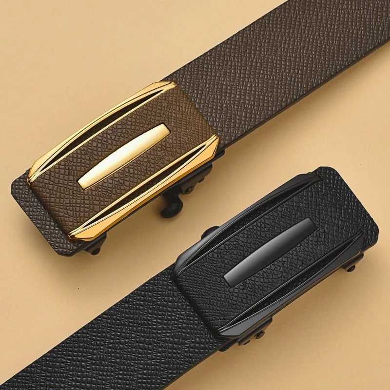 Business Mens Belt Automatic Buckle Belt PU Leather Belt High End Design Versatile Waist Belt W251024