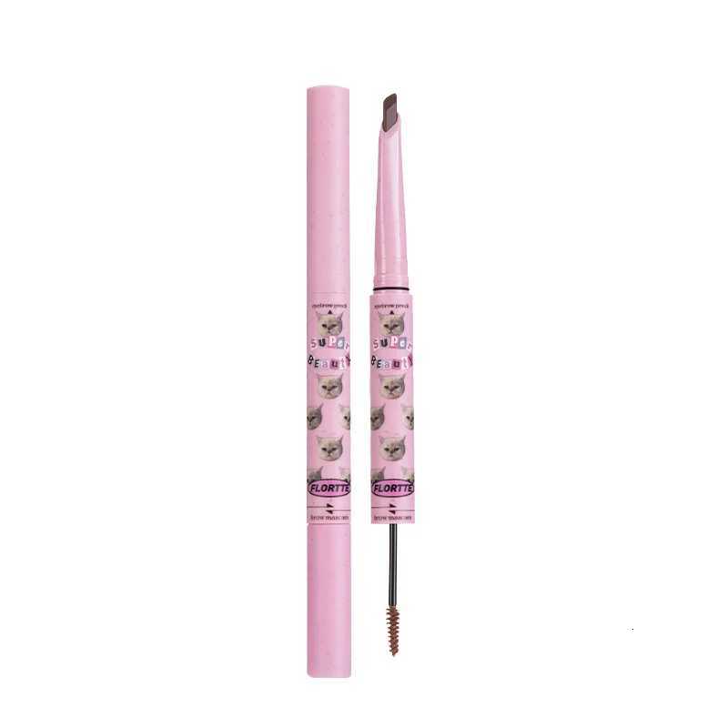 Free Shipping FLORTTE Double Ended Eyebrow Pencil Novice Ultra Fine Precision Eyebrow Pencil Brown Eyebrow Tinting Cosmetics HotL251024