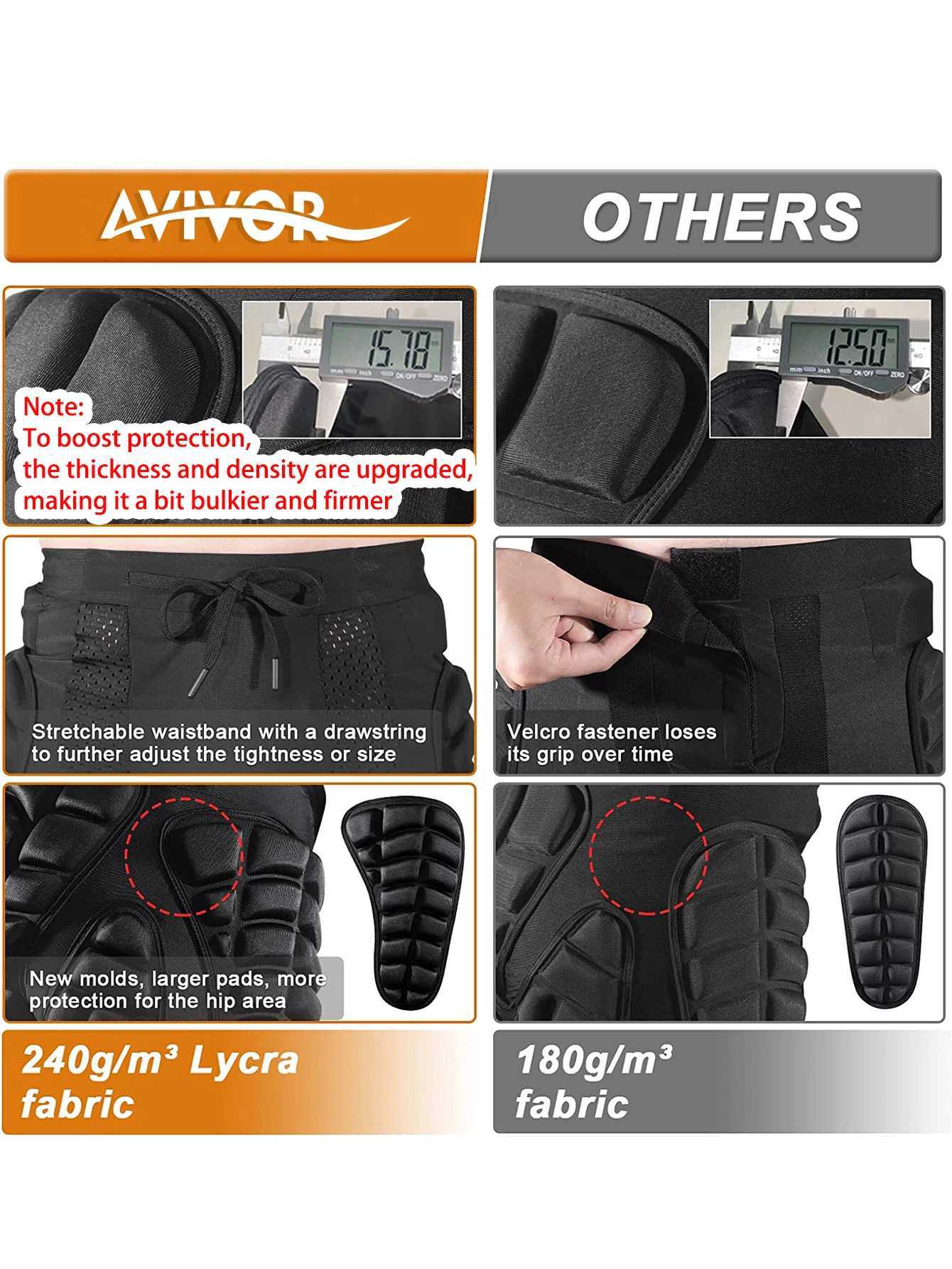 AVIVOR Protective Padded Shorts for SnowboardSkate and Ski3D Protection for HipButt and TailboneW251024