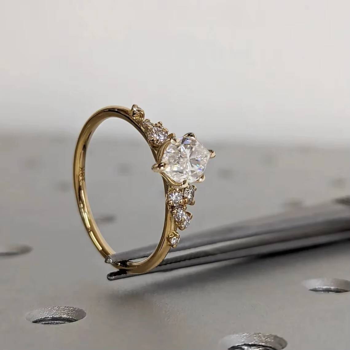 Fashion 1ct Rings 925 Silver D VVS1 Diamond Zircon Moissanite Jewelry Engagement Custom Ring for Girls