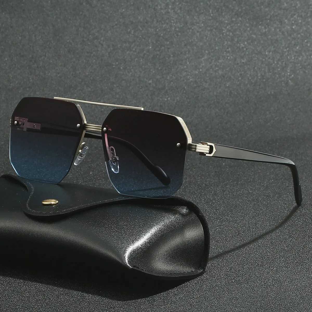 Polygon Sunglasses Rectangle Fashion Metal Frame Women Men Large Square Sun Glasses for Female Male Gradient Traveling Oculos T251024