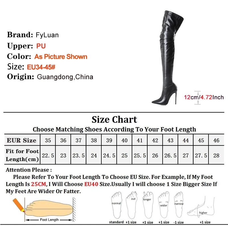 Back Zipper Slim Leg Thigh Boots For Woman 2025 Pointed 12CM Thin High Heels Glossy Leather Black Over The Knee Women Boots 251023