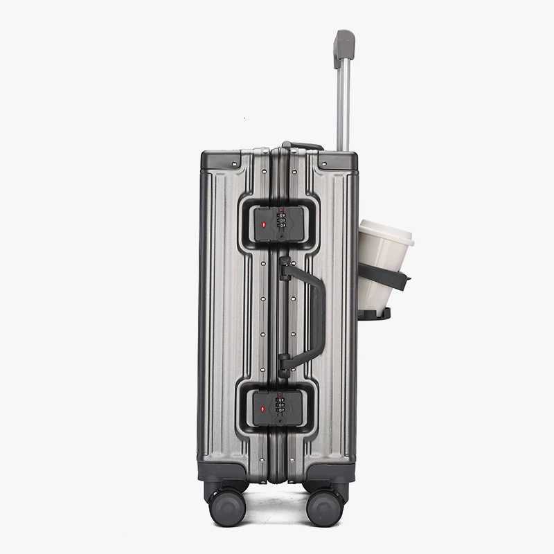 Mens Suitcase 2024 New LargeCapacity Trolley Case Strong and Durable Thickeneded DoubleLayer ExplosionProof Zipper SuitcaseW251024