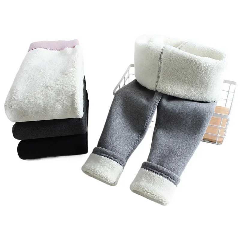 Girls Leggings Children Clothes Winter Girls Fleece Leggings Thermal Pants Warm Kids Solid Color Simple Casual PantsT251024