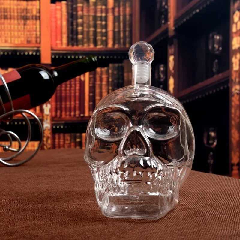 3501000ml Creative Skl Wine Bottle Whisky Wine Crystal Cup Transparent Drinking Drinkware Personality Bar Set Tool Gift Y251024