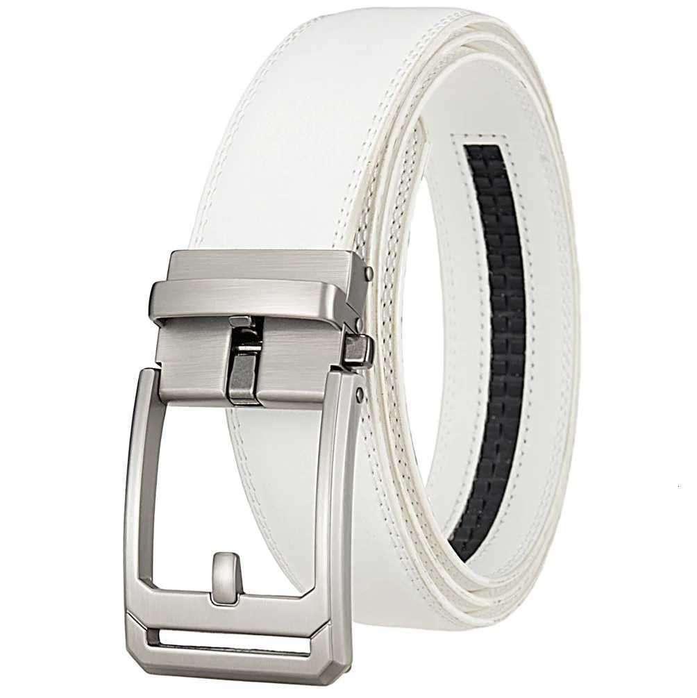 35cm Top Quality Genuine Leather Mens Automatic Buckle Belt Fashion Luxury Designer Male Belt Black White Mens Belts Casual W251024